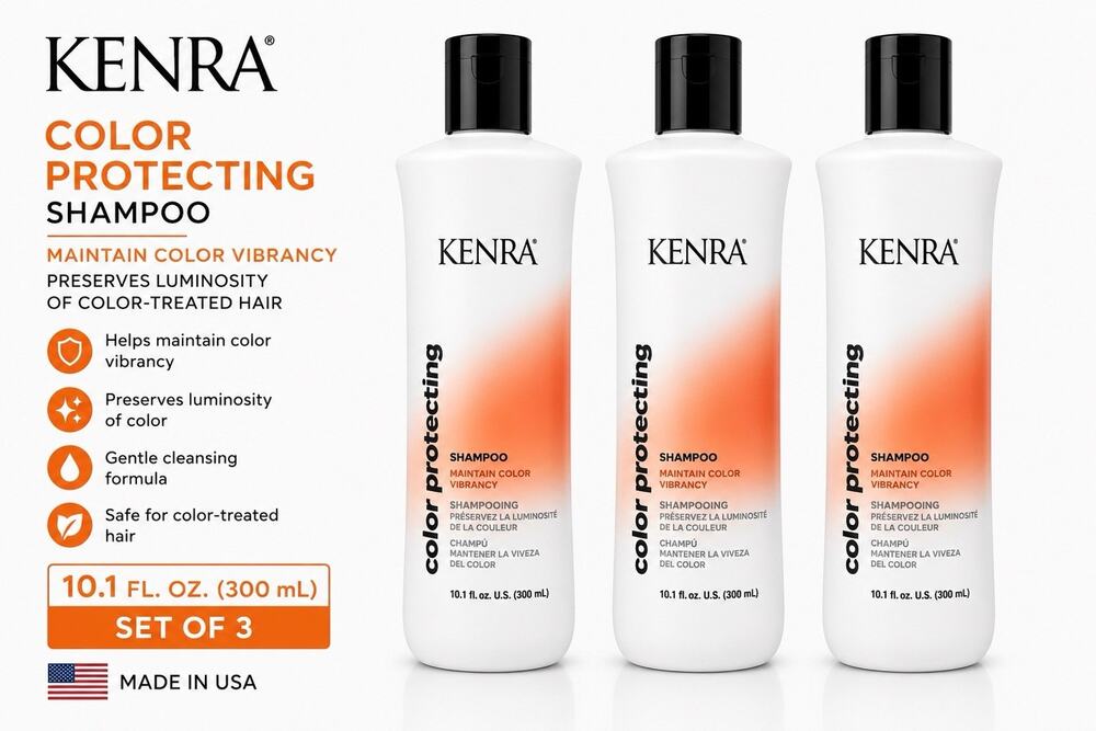 Kenra Color Protecting Shampoo 10.1 fl oz 300ml Color Safe Set of 3